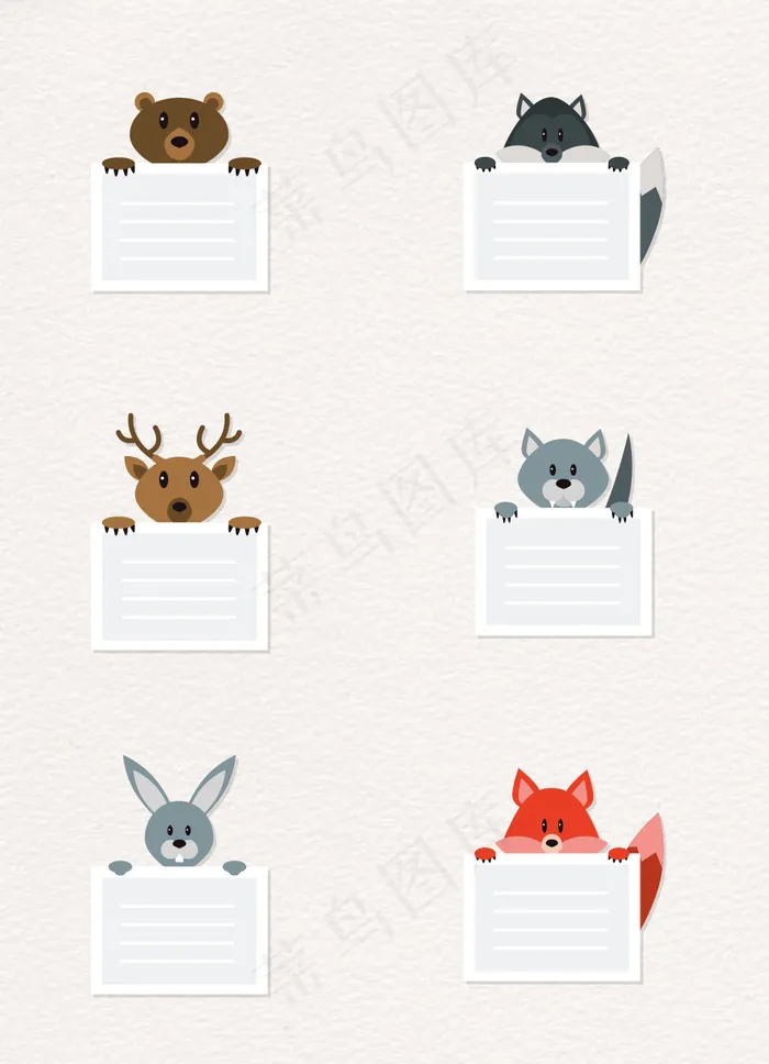 森林动物标签矢量图eps,ai矢量模版下载