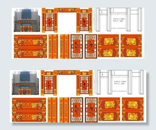 酒店春节外围布置效果和制作喷绘设计...