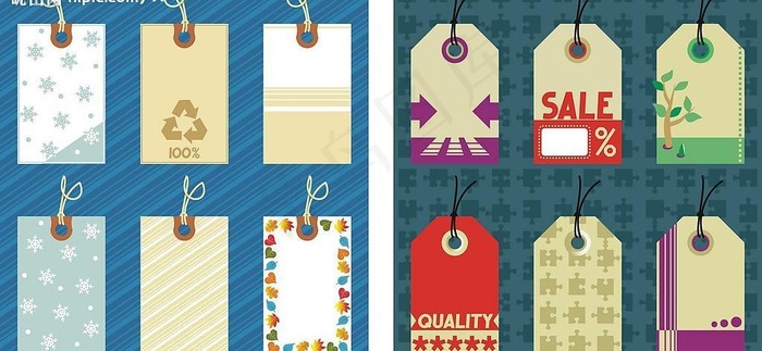 可爱的吊牌矢量素材图片