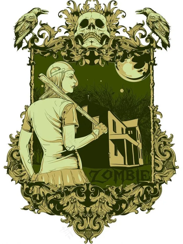 t恤图案图片eps,ai矢量模版下载