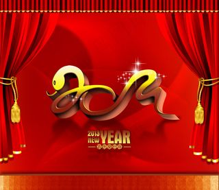 2013蛇形字体春节海报PSD图