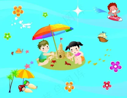 卡通 清新 地板画图片