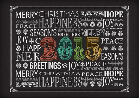 2015新年圣诞粉笔字矢量素材 2015新年圣诞粉笔字矢量素材