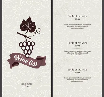 欧式花纹 酒吧菜单封面图片