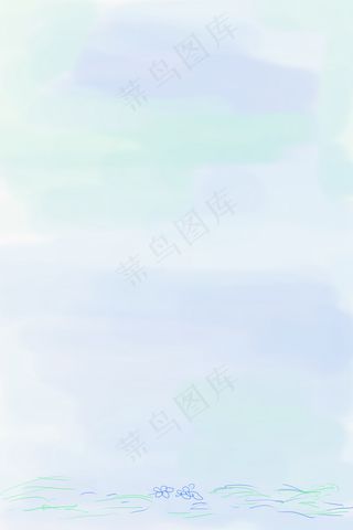 手绘水彩蓝色广告背景