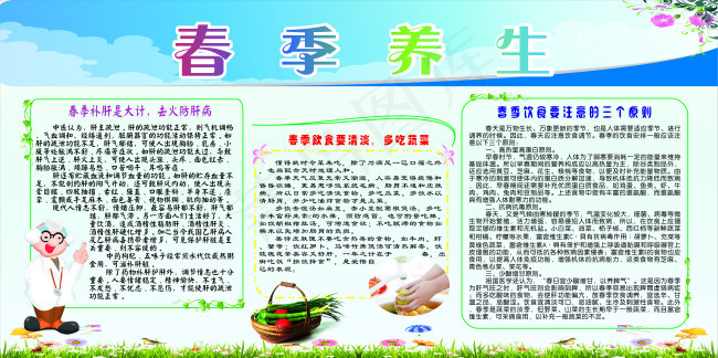 春季养生展板
