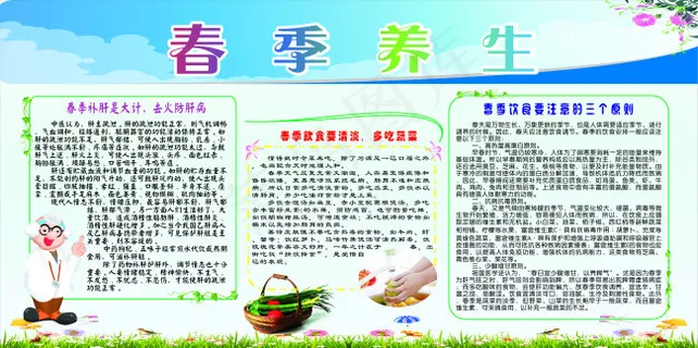 春季养生展板