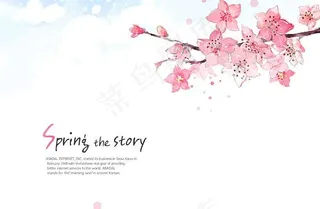 喷溅图案与粉红色花朵psd分层