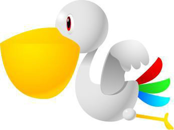 卡通动物巨嘴鸭PSD素材