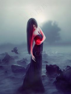 诡异恐怖美女海报模板设计