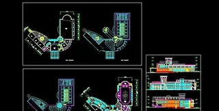 三层坡地型会所建筑施工设计图