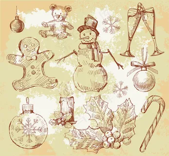 矢量手绘圣诞节元素矢量素材04