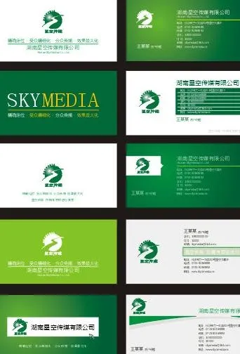 传媒绿色经典名片设计图片cdr矢量模版下载