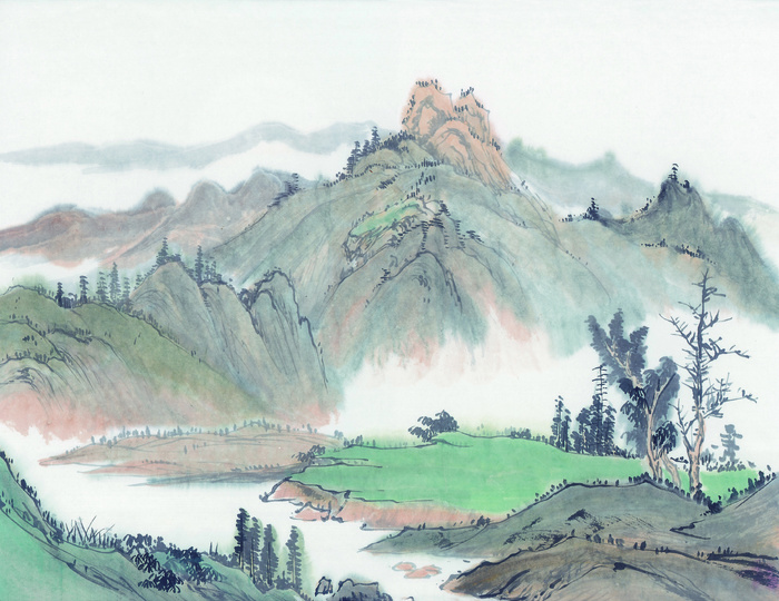 彩墨山水画