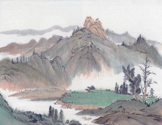 彩墨山水画
