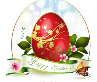 复活节彩蛋贺卡矢量素材