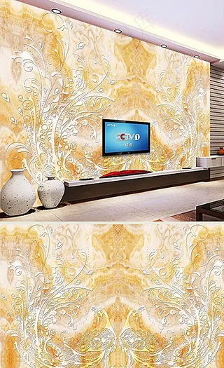 凤凰花纹大理石背景墙图片