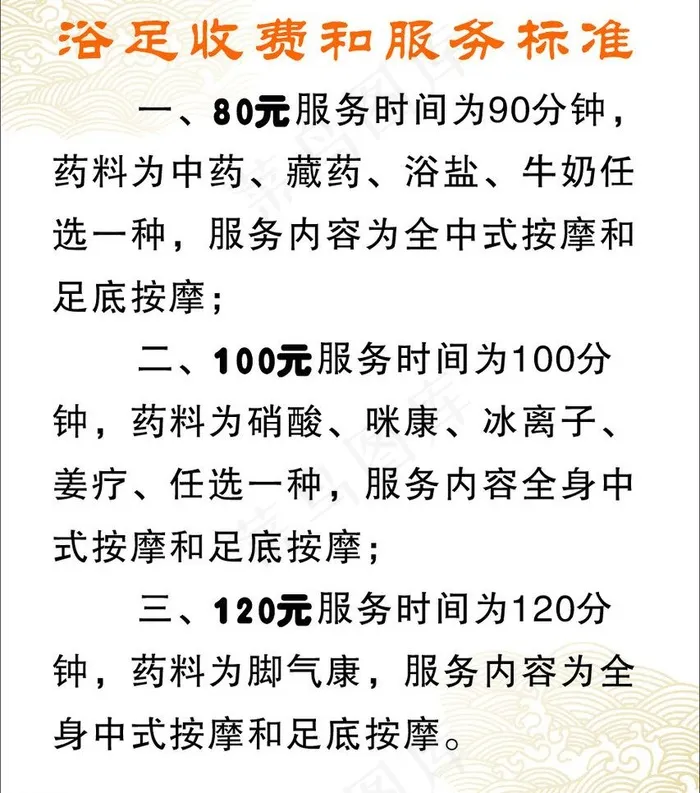 足浴标准图片cdr矢量模版下载