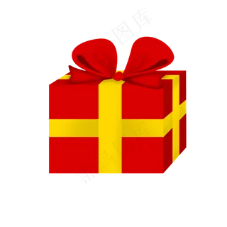 圣诞节带蝴蝶结的红色礼物盒