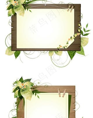 植物装饰木板边框