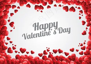 多边形心形边框矢量素材