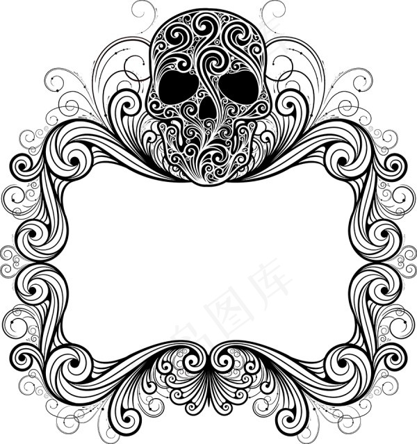 骷髅背景图案06—矢量素材