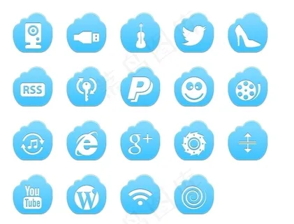 蓝色云朵应用图标下载