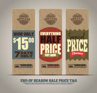 复古促销标签矢量素材