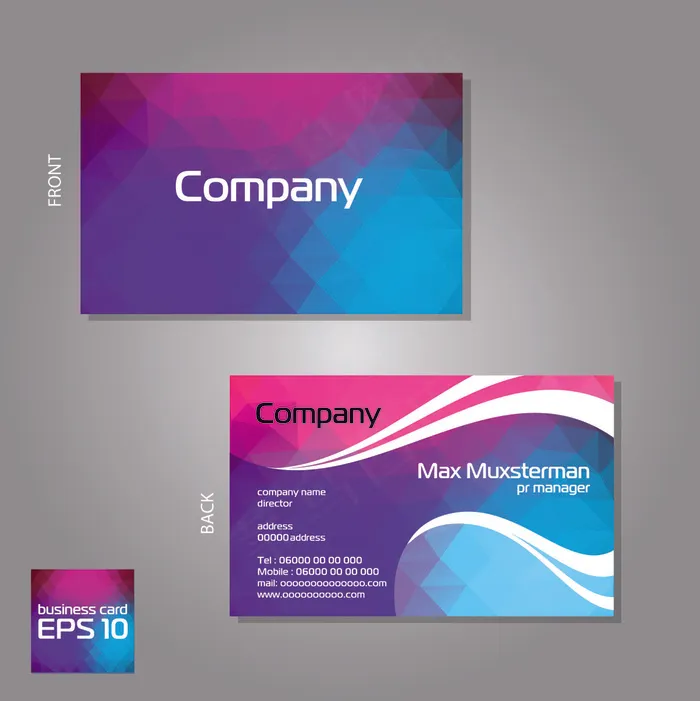 幻彩名片设计矢量素材ai矢量模版下载