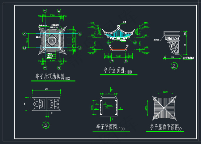 亭子屋顶结构图