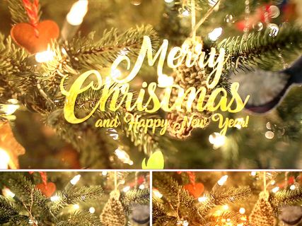 美丽圣诞圣诞树祝福AE模板