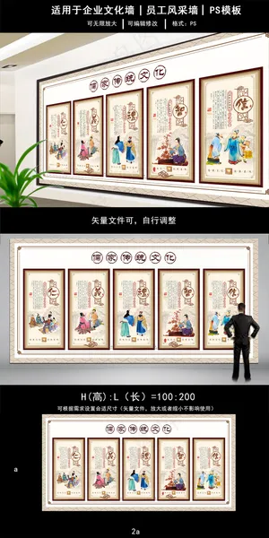 中国风校园传统文化仁义礼智信儒家五...