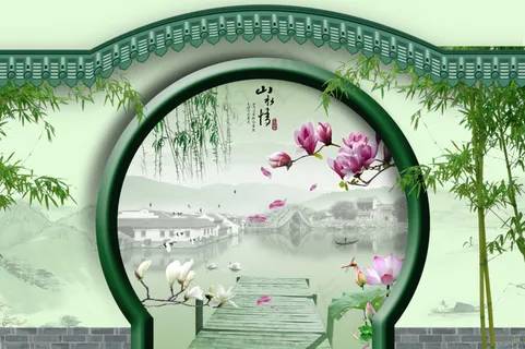 山水情电视背景墙 山水情电视背景墙