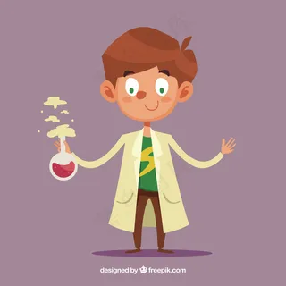 卡通科学家的孩子