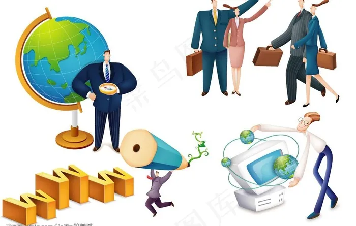 职场中的男人图片ai矢量模版下载