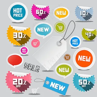 彩色折扣标签图片