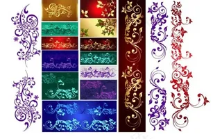 多款实用欧式风格华丽花纹矢量素材