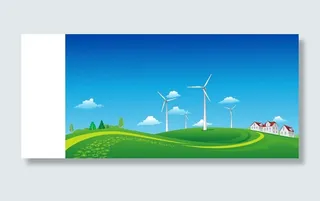 风车云彩绿地flash动画