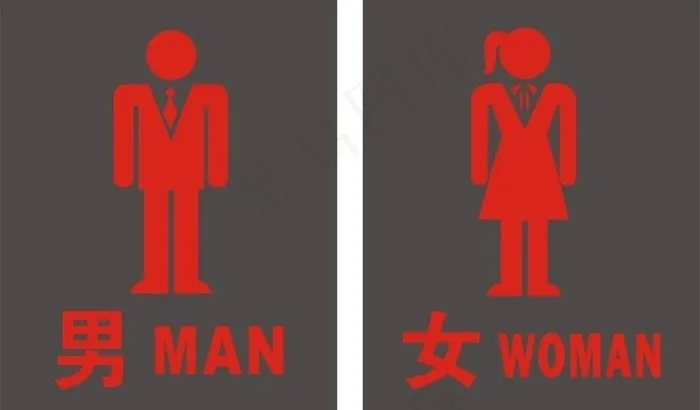洗手间指示牌图片