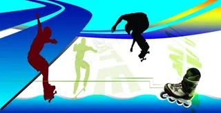 大学生轮滑比赛图片