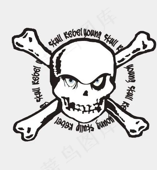 头骨邮票矢量素材cdr矢量模版下载