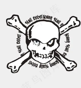 头骨邮票矢量素材