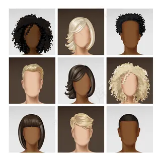 头发美发矢量素材