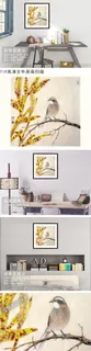 枝头花鸟工笔国画装饰无框挂画