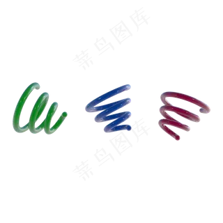 C4D红蓝绿螺旋弹簧电商装饰C4D红蓝绿螺旋弹簧电商装饰
