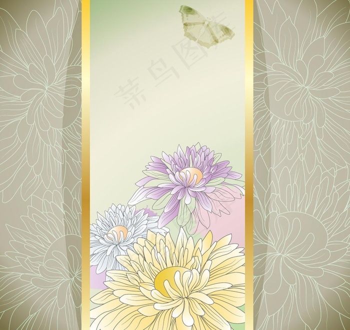 手绘花卉花纹图片eps,ai矢量模版下载