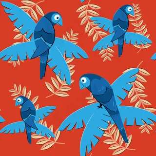 热带雨林连续图案设计素材背景