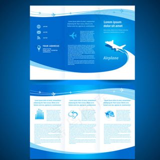 蓝色科技三折页画册图片