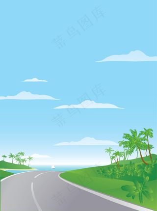 无限的道路矢量插画