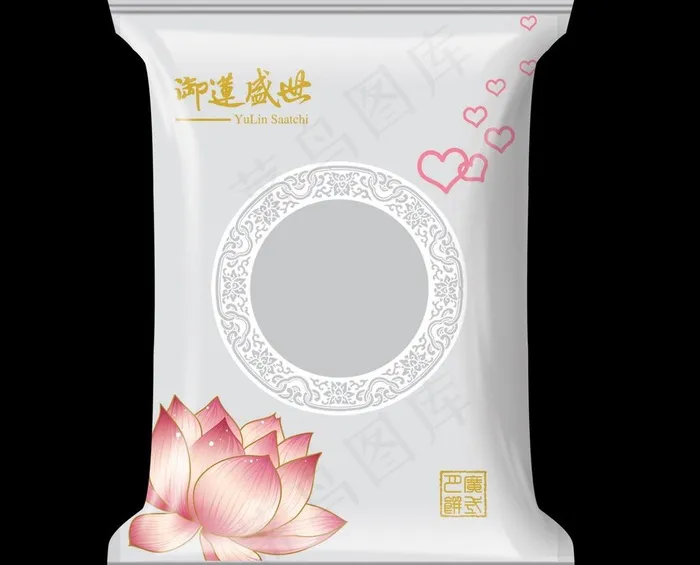 月饼袋（展开图）图片psd模版下载